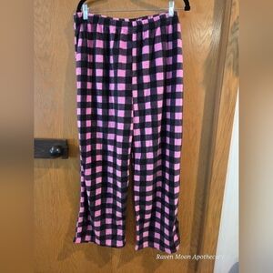 Pink and Black Checkered Pajama Pants